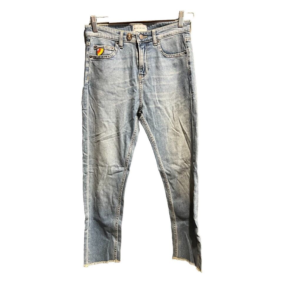 Mira Mikati Unstoppable Light Wash Cutoff Women's Jeans Size 2